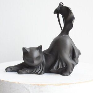 Cracker Barrel Little Spooky Gothic Black Cat Ghost Halloween Tree Ornament